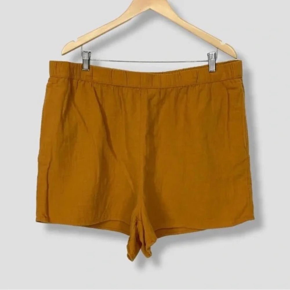Universal Thread Mustard Gauze High Rise Pull-On Shorts M